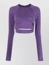 Jacquemus Cropped Twist Sleeve Top With Open Back In Purple