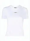 Jacquemus Cropped White T-shirt With Centered Patch In White