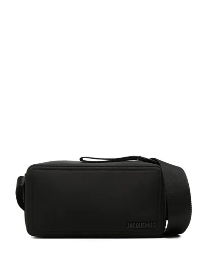 Jacquemus Men's Leather-trimmed Crossbody Bag In Black