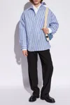 Jacquemus Light-blue Striped La Chemise Cuadro In Silk Blend Man In Blue