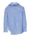 Jacquemus Cuadro Asymmetrical Striped Shirt In Blue