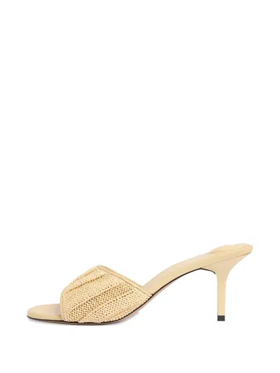 Jacquemus 70mm Les Mules Cubist Raffia Slide Sandals In Nude