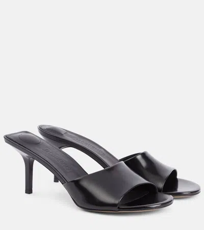 JACQUEMUS CUBISTO LEATHER MULES