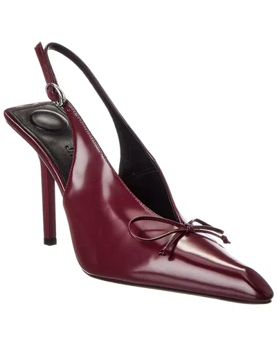 Jacquemus Cubisto Leather Slingback Pump In Burgundy