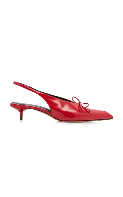 JACQUEMUS CUBISTO LEATHER SLINGBACK PUMPS