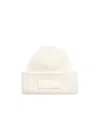 Jacquemus Cuffed Wool Hat In White