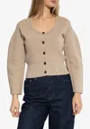 Jacquemus Curve-sleeved Wool Cardigan In Neutral
