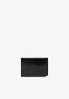 Jacquemus Curved Calf Leather Cardholder In Black