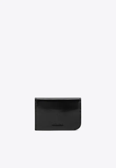 JACQUEMUS CURVED CALF LEATHER CARDHOLDER