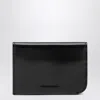 Jacquemus Curved Calf Leather Cardholder In Black