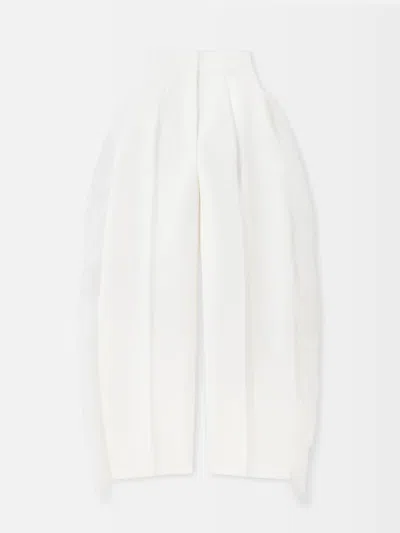 Jacquemus Curved Casual Pants In White