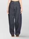 Jacquemus Curved Cut Ovalo Denim Pants In Gray