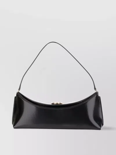 JACQUEMUS CURVED GOLD HANDLE SHOULDER BAG