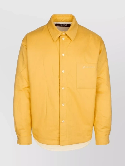 Jacquemus Curved Hem Button-down Shirt In Yellow