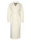 Jacquemus Long Coat With Notched Lapel And Vent In Neutral