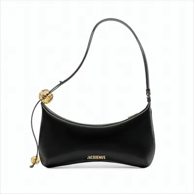 Jacquemus Curved Silhouette Shoulder Bag With Amber Beads In White