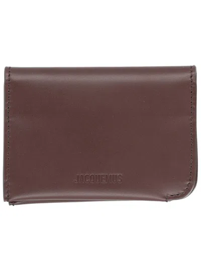 Jacquemus Curved Wallet Featuring Stitch Detailing In Blue