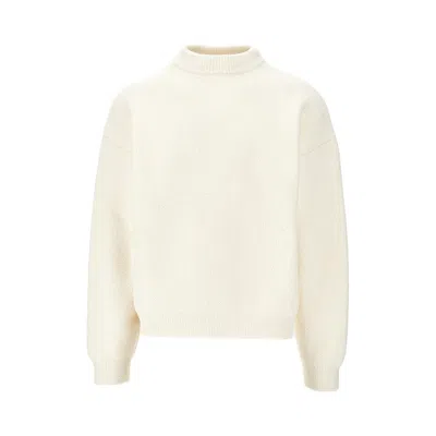 Jacquemus 'curvo' Cotton-blend Sweater In White