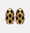 Jacquemus Curvo Large Leopard-print Earrings In Gold