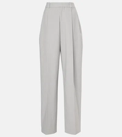 Jacquemus Curzio Mid-rise Jersey Wide-leg Pants In Grey