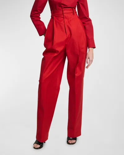 Jacquemus Le Pantalon Curzio Stretch Cotton Pants In Red