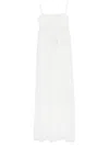 Jacquemus La Robe Peplo Sheer Chiffon Maxi Dress In White