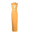 Jacquemus La Robe Palmi Stretch Cut Out Midi Dress In Orange