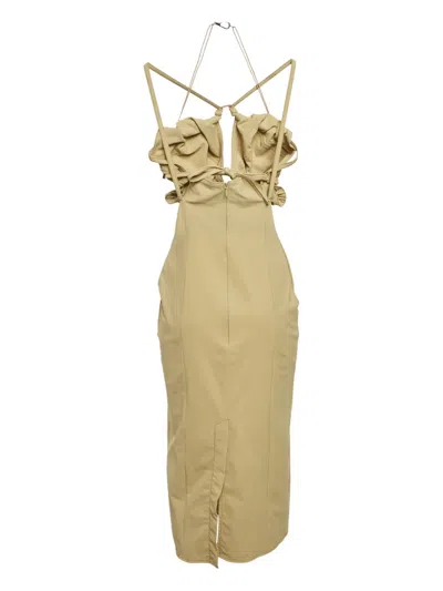 Pre-owned Jacquemus Cut-out Midi Dress In Green
