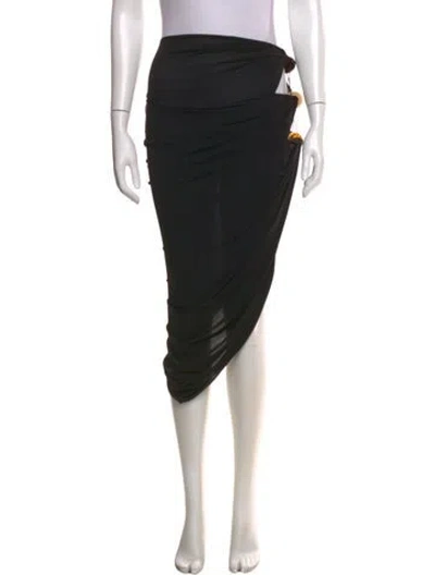 Pre-owned Jacquemus Cutout Accent Midi Length Skirt In Black