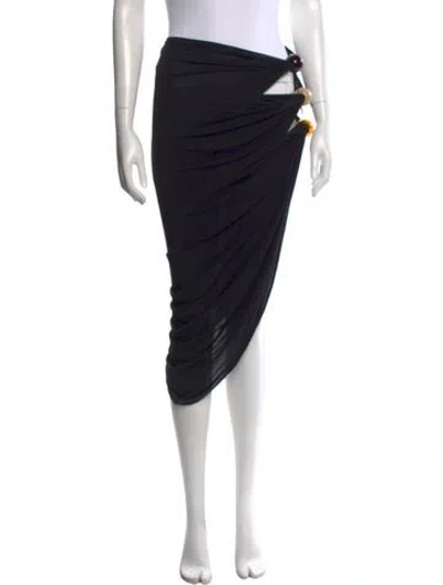 Pre-owned Jacquemus Cutout Accent Midi Length Skirt In Black