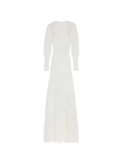 Jacquemus Dao Long-sleeve Cutout Midi Dress In White