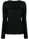 Jacquemus Dao Square-neck Jumper In Black