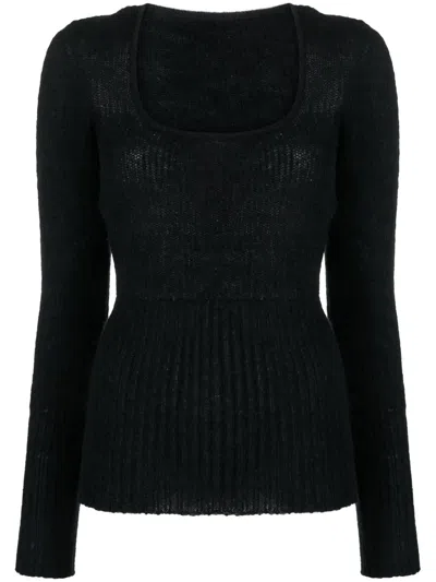 Jacquemus Dao Square-neck Jumper In Black