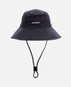 Jacquemus Dark Blue Logo Bucket Hat In Dark Blue