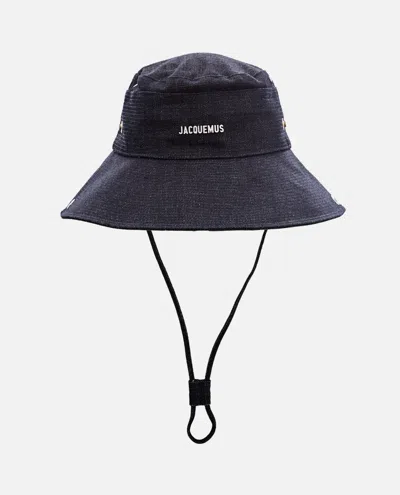 Jacquemus Dark Blue Logo Bucket Hat