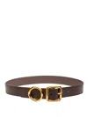 Jacquemus Round And Square Buckle Belts In Brown