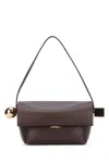 Jacquemus Dark Brown Rond Carre Shoulder Bag In Red