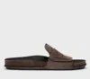 Jacquemus Slip-on Brown Suede Mules With Scalloped Detailing In Dark Brown