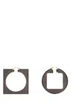 Jacquemus Geometric Gold-tone Hoop Earrings In Dark Brown