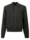 Jacquemus Dark Green Wool Cardigan With Ribbed Collar In Black