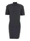 Jacquemus Grey High Neck Dress With Back Application In Wool Woman In Multi