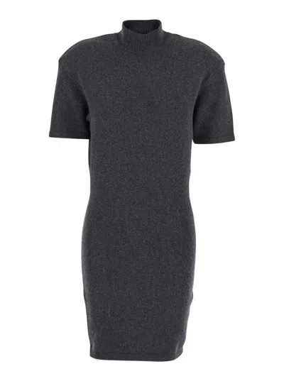 JACQUEMUS DARK GREY THE CASTAGNA KNIT DRESS