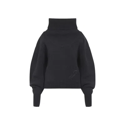 JACQUEMUS DARK GREY WOOL SWEATER