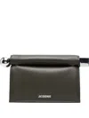 Jacquemus Dark Khaki Rond Carre Clutch In Black
