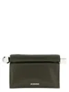 Jacquemus Dark Khaki Rond Carre Clutch In Green