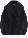 Jacquemus Double-breasted Coat Featuring Notched Lapels In Blue