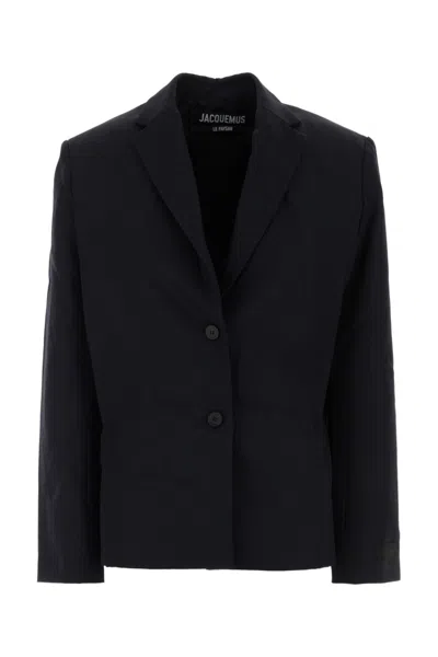 Jacquemus Dark Navy La Veste Blazer In Black