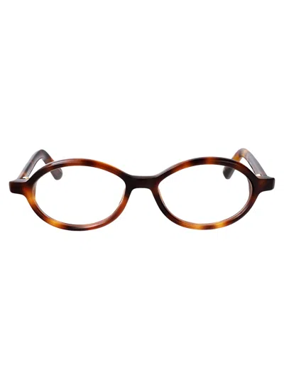 Jacquemus Dark T-shell/ Yellow Gold/ Optical Acetate Glasses In Brown