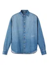 Jacquemus La Chemise De-nimes Simon With Embroidered Logo Clothing In Blue