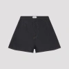 Jacquemus Amelo De-nîmes Blue Cotton Cashmere Shorts In Black